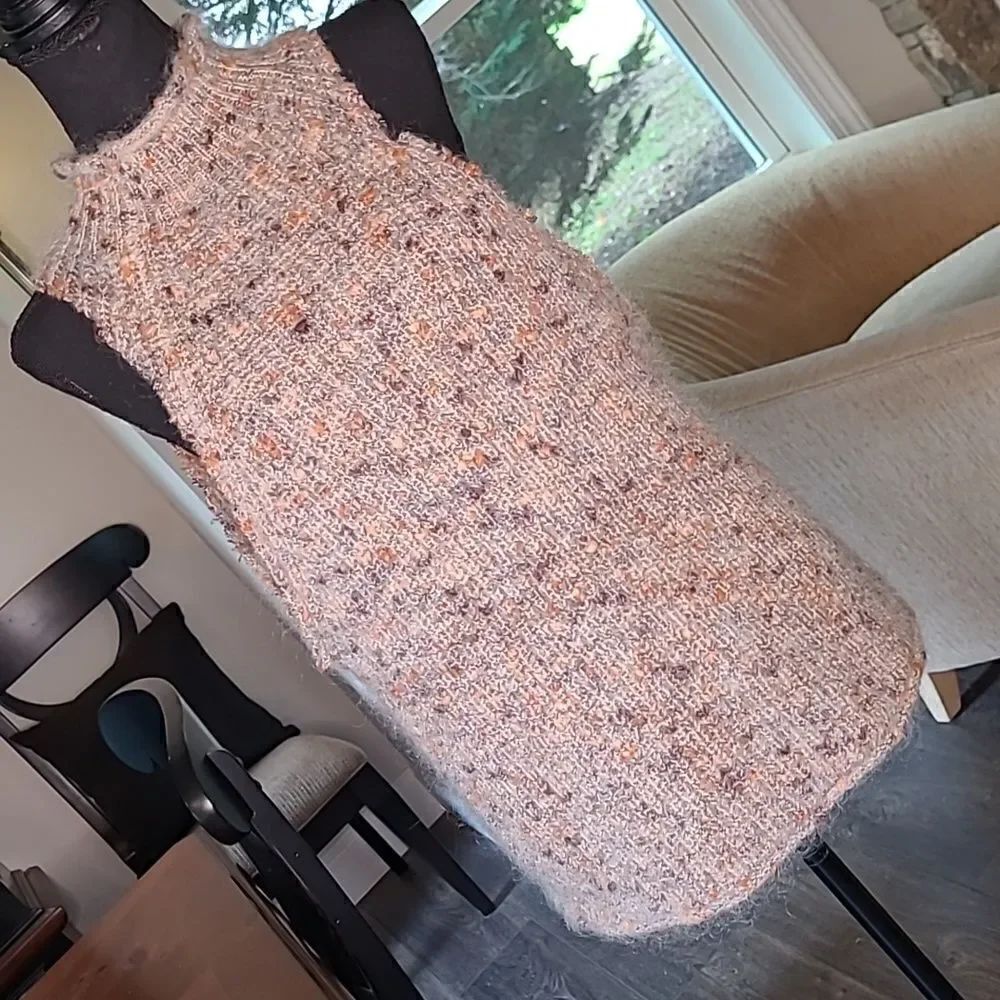 See you soon sz M/L raw edge knitted sleeveless sweater